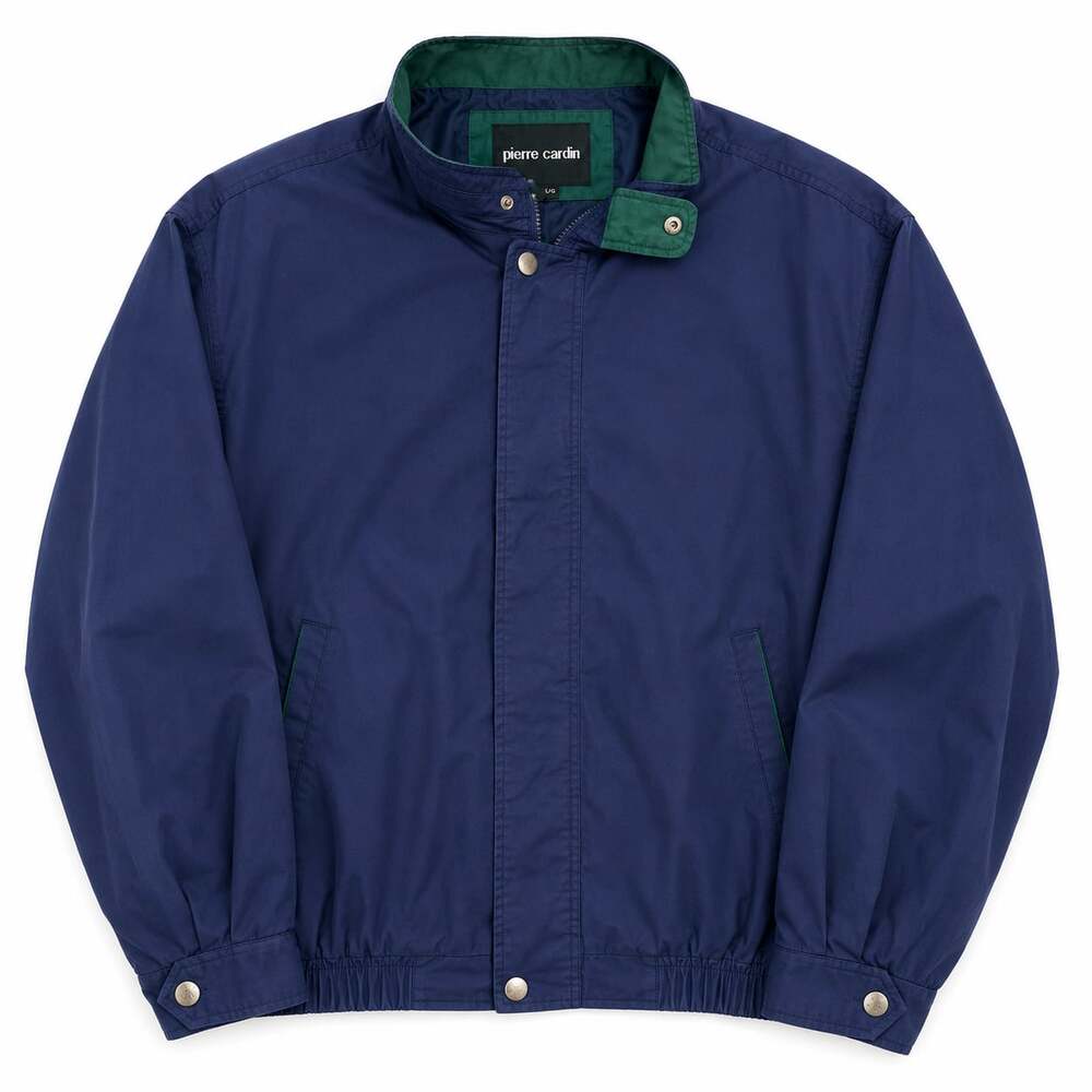 Vintage Pierre Cardin Navy and Green Colorblock Harrington Bomber Jacket